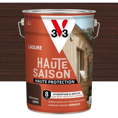 Lasure V33 Haute saison 8 ans chêne foncé satiné 5 l - Publicité Lasure V33 Haute saison 8 ans chêne foncé satiné 5 l - Publicité