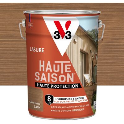 Lasure V33 Haute saison 8 ans chêne moyen satiné 5 l - Publicité Lasure V33 Haute saison 8 ans chêne moyen satiné 5 l - Publicité