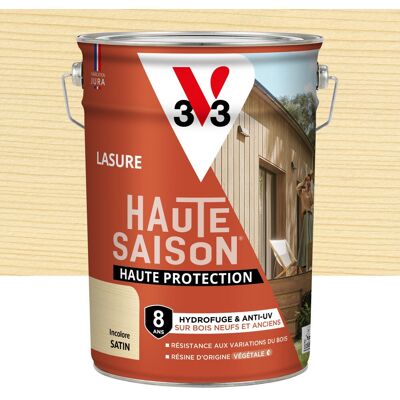 Lasure V33 Haute saison 8 ans incolore satiné 5 l - Publicité Lasure V33 Haute saison 8 ans incolore satiné 5 l - Publicité