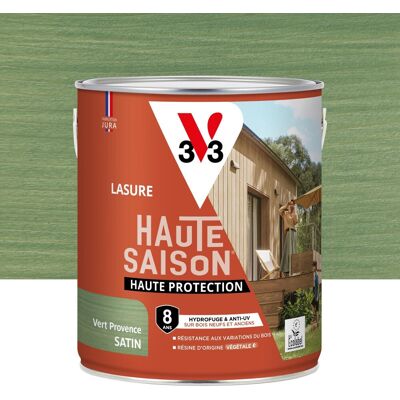Lasure V33 Haute saison 8 ans vert provence satiné 2.5 l - Publicité Lasure V33 Haute saison 8 ans vert provence satiné 2.5 l - Publicité