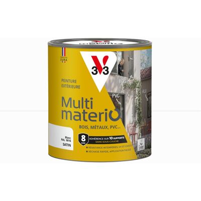 Peinture extérieure bois, fer, plastique V33 blanc satiné 0.5l - Publicité Peinture extérieure bois, fer, plastique V33 blanc satiné 0.5l - Publicité