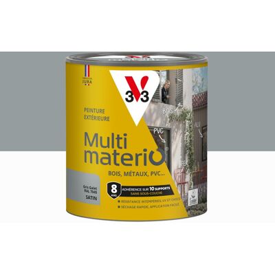 Peinture extérieure bois, fer, plastique V33 gris galet satiné 0.5l - Publicité Peinture extérieure bois, fer, plastique V33 gris galet satiné 0.5l - Publicité
