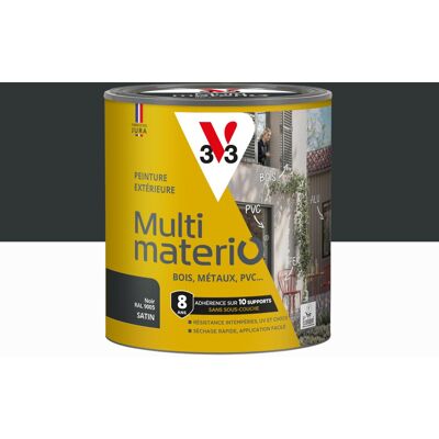 Peinture extérieure bois, fer, plastique V33 noir satiné 0.5l - Publicité Peinture extérieure bois, fer, plastique V33 noir satiné 0.5l - Publicité