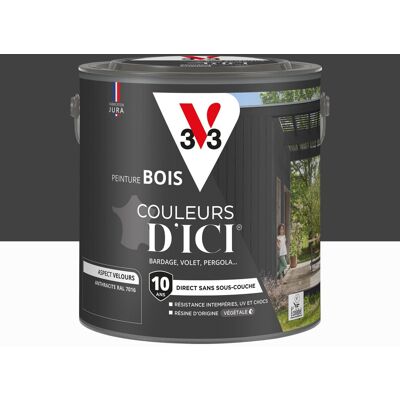Peinture extérieure bois V33 Couleurs d'ici, anthracite ral 7016 velours 2l - Publicité Peinture extérieure bois V33 Couleurs d'ici, anthracite ral 7016 velours 2l - Publicité