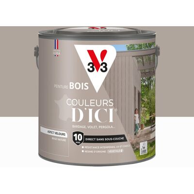 Peinture extérieure bois V33 Couleurs d'ici, beige nature velours 2l - Publicité Peinture extérieure bois V33 Couleurs d'ici, beige nature velours 2l - Publicité