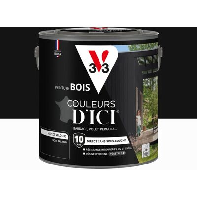 Peinture extérieure bois V33 Couleurs d'ici, noir ral 9005 velours 2l - Publicité Peinture extérieure bois V33 Couleurs d'ici, noir ral 9005 velours 2l - Publicité