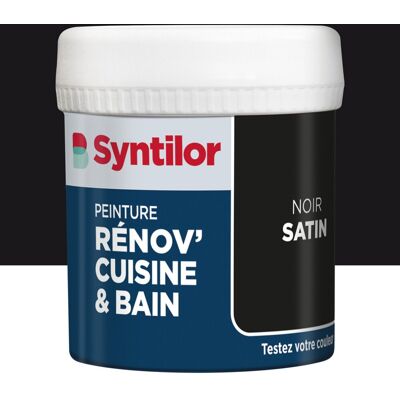 Testeur peinture meuble noir satin SYNTILOR Renov' cuisine et bain 0.075l - Publicité Testeur peinture meuble noir satin SYNTILOR Renov' cuisine et bain 0.075l - Publicité