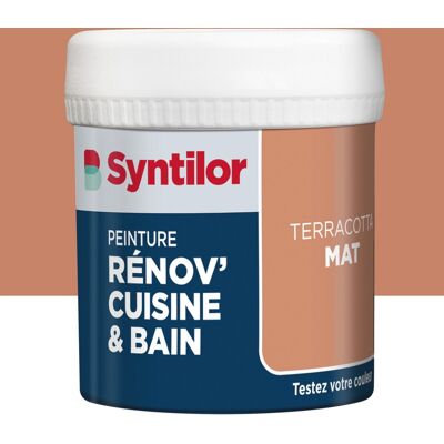Testeur peinture meuble terracotta mat SYNTILOR Renov' cuisine et bain 0.075l - Publicité Testeur peinture meuble terracotta mat SYNTILOR Renov' cuisine et bain 0.075l - Publicité