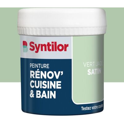 Testeur peinture meuble vert jade satin SYNTILOR Renov' cuisine et bain 0.075l - Publicité Testeur peinture meuble vert jade satin SYNTILOR Renov' cuisine et bain 0.075l - Publicité