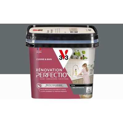 Peinture meuble anthracite satin V33 Rénovation cuisine et bain 0.75l - Publicité Peinture meuble anthracite satin V33 Rénovation cuisine et bain 0.75l - Publicité
