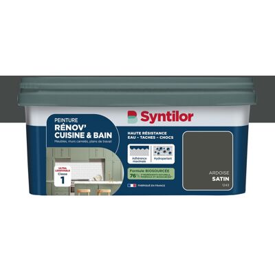 Peinture meuble ardoise satin SYNTILOR Rénov' cuisine et bain 2l - Publicité Peinture meuble ardoise satin SYNTILOR Rénov' cuisine et bain 2l - Publicité