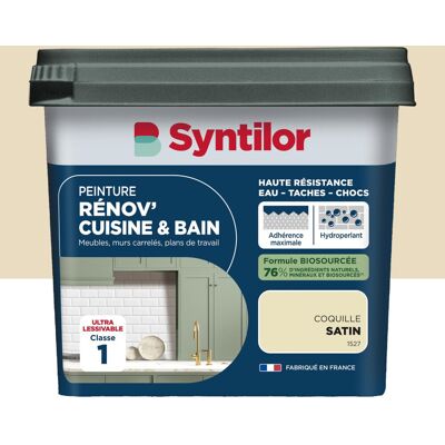 Peinture meuble coquille satin SYNTILOR Renov' cuisine et bain 0.75l - Publicité Peinture meuble coquille satin SYNTILOR Renov' cuisine et bain 0.75l - Publicité