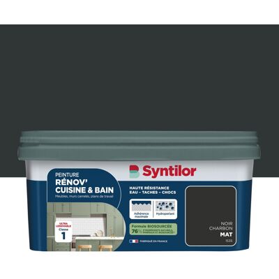 Peinture meuble noir charbon mat SYNTILOR Renov' cuisine et bain 2l - Publicité Peinture meuble noir charbon mat SYNTILOR Renov' cuisine et bain 2l - Publicité