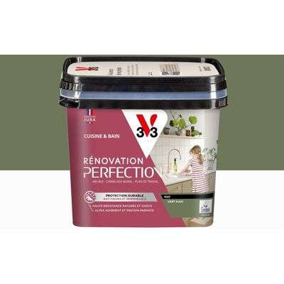 Peinture meuble, V33 Rénovation cuisine et bain, 0.75l, vert kaki mat - Publicité Peinture meuble, V33 Rénovation cuisine et bain, 0.75l, vert kaki mat - Publicité