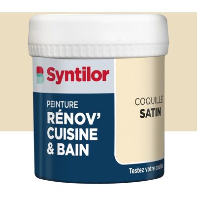 Testeur peinture meuble coquille satin SYNTILOR Renov' cuisine et bain 0.075l - Publicité Testeur peinture meuble coquille satin SYNTILOR Renov' cuisine et bain 0.075l - Publicité