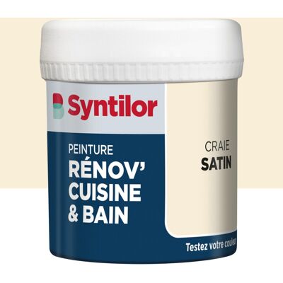 Testeur peinture meuble craie satin SYNTILOR Renov' cuisine et bain 0.075l - Publicité Testeur peinture meuble craie satin SYNTILOR Renov' cuisine et bain 0.075l - Publicité