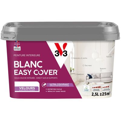 Peinture mur, plafond, boiserie blanc velours V33 Easy cover® 2.5L - Publicité Peinture mur, plafond, boiserie blanc velours V33 Easy cover® 2.5L - Publicité