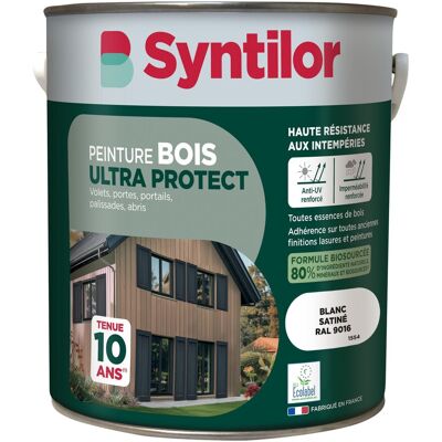 Peinture exterieure bois Ultra protect SYNTILOR blanc satine 5l - Publicité Peinture exterieure bois Ultra protect SYNTILOR blanc satine 5l - Publicité