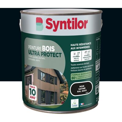 Peinture exterieure bois Ultra protect SYNTILOR noir satine 2.5l - Publicité Peinture exterieure bois Ultra protect SYNTILOR noir satine 2.5l - Publicité
