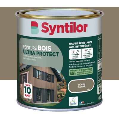 Peinture exterieure bois Ultra protect SYNTILOR lichen satine 0.5l - Publicité Peinture exterieure bois Ultra protect SYNTILOR lichen satine 0.5l - Publicité