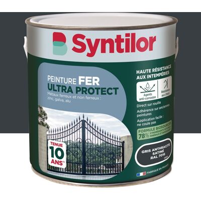 Peinture exterieure fer, alu Ultra protect SYNTILOR gris anthracite satine 2l - Publicité Peinture exterieure fer, alu Ultra protect SYNTILOR gris anthracite satine 2l - Publicité