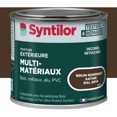 Peinture exterieure bois, aluminium, pvc . SYNTILOR brun normand satine 125ml - Publicité Peinture exterieure bois, aluminium, pvc . SYNTILOR brun normand satine 125ml - Publicité