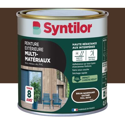 Peinture exterieure bois, aluminium, pvc . SYNTILOR brun normand satine 0.5l - Publicité Peinture exterieure bois, aluminium, pvc . SYNTILOR brun normand satine 0.5l - Publicité