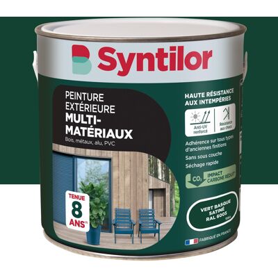 Peinture exterieure bois, aluminium, pvc . SYNTILOR vert basque satine 2l - Publicité Peinture exterieure bois, aluminium, pvc . SYNTILOR vert basque satine 2l - Publicité