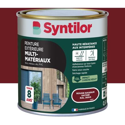 Peinture exterieure bois, aluminium, pvc . SYNTILOR rouge basque satine 0.5l - Publicité Peinture exterieure bois, aluminium, pvc . SYNTILOR rouge basque satine 0.5l - Publicité