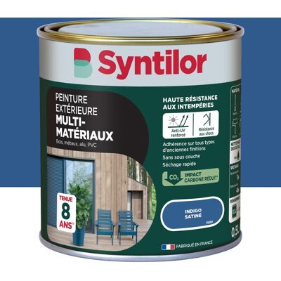 Peinture exterieure bois, aluminium, pvc . SYNTILOR indigo satine 0.5l - Publicité Peinture exterieure bois, aluminium, pvc . SYNTILOR indigo satine 0.5l - Publicité