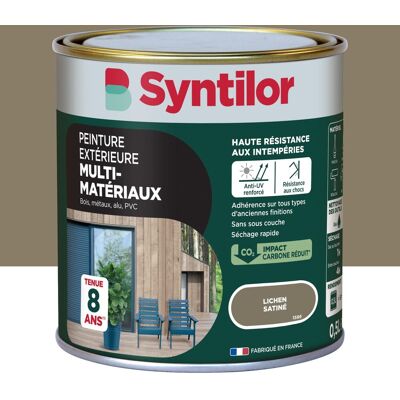 Peinture exterieure bois, aluminium, pvc . SYNTILOR lichen satine 0.5l - Publicité Peinture exterieure bois, aluminium, pvc . SYNTILOR lichen satine 0.5l - Publicité