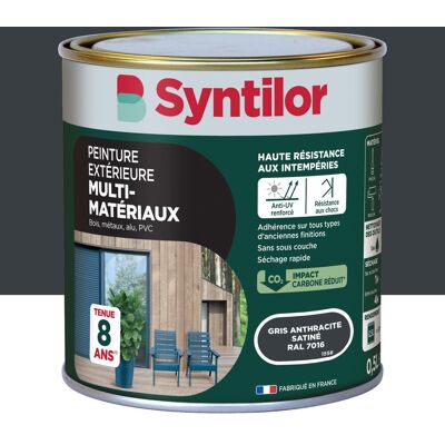 Peinture exterieure bois, aluminium, pvc . SYNTILOR gris anthracite satine 0.5l - Publicité Peinture exterieure bois, aluminium, pvc . SYNTILOR gris anthracite satine 0.5l - Publicité