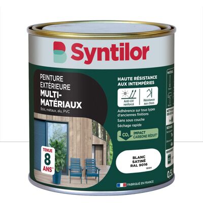 Peinture exterieure bois, aluminium, pvc . SYNTILOR blanc satine 0.5l - Publicité Peinture exterieure bois, aluminium, pvc . SYNTILOR blanc satine 0.5l - Publicité