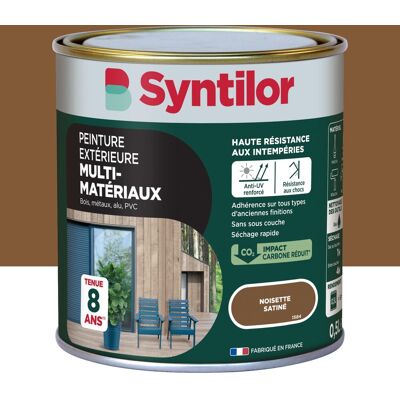 Peinture exterieure bois, aluminium, pvc . SYNTILOR noisette satine 0.5l - Publicité Peinture exterieure bois, aluminium, pvc . SYNTILOR noisette satine 0.5l - Publicité