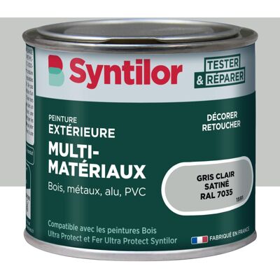Peinture exterieure bois, aluminium, pvc . SYNTILOR gris clair satine 125ml - Publicité Peinture exterieure bois, aluminium, pvc . SYNTILOR gris clair satine 125ml - Publicité
