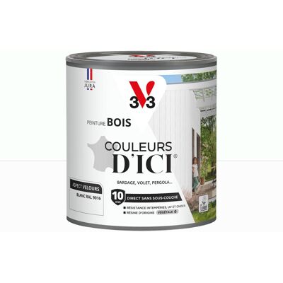 Peinture extérieure bois V33 Couleurs d'ici, blanc ral 9016 velours 0.5l - Publicité Peinture extérieure bois V33 Couleurs d'ici, blanc ral 9016 velours 0.5l - Publicité