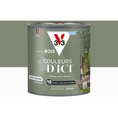 Peinture extérieure bois V33 Couleurs d'ici, kaki grisé velours 0.5l - Publicité Peinture extérieure bois V33 Couleurs d'ici, kaki grisé velours 0.5l - Publicité