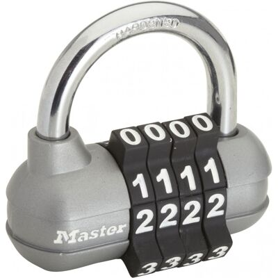 Cadenas à combinaison MASTER LOCK zinc, l.59 mm - Publicité Cadenas à combinaison MASTER LOCK zinc, l.59 mm - Publicité