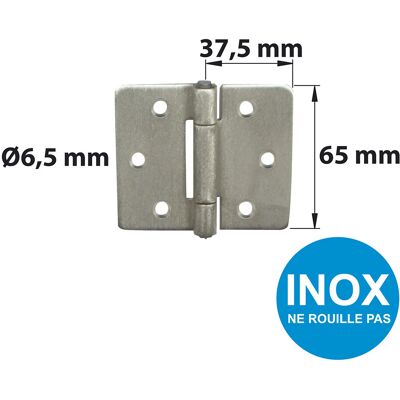 Charnière en acier inoxydable marin AFBAT - 75x75mm - pour volets/portes - Publicité Charnière en acier inoxydable marin AFBAT - 75x75mm - pour volets/portes - Publicité