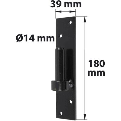 AFBAT GOND PLATINE BOUT CARRE D14 H180MM NOIR acier prépeint, H.180x Diam.14 mm - Publicité AFBAT GOND PLATINE BOUT CARRE D14 H180MM NOIR acier prépeint, H.180x Diam.14 mm - Publicité
