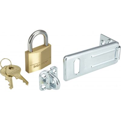 Master Lock 140703EURD Pack Comprenant un Moraillon de Porte et un Cadenas à Clé - Publicité Master Lock 140703EURD Pack Comprenant un Moraillon de Porte et un Cadenas à Clé - Publicité