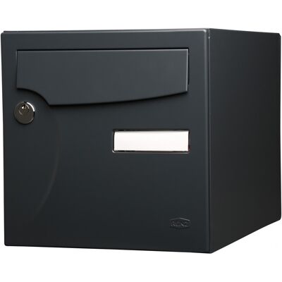 Boîte aux lettres normalisée 1 porte extérieur RENZ acier anthracite mat - Publicité Boîte aux lettres normalisée 1 porte extérieur RENZ acier anthracite mat - Publicité
