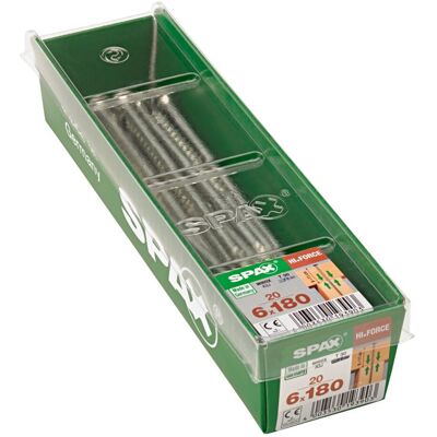 Vis bois SPAX - HI.FORCE 6x180mm, T-STAR plus T30, 20 pcs - Publicité Vis bois SPAX - HI.FORCE 6x180mm, T-STAR plus T30, 20 pcs - Publicité