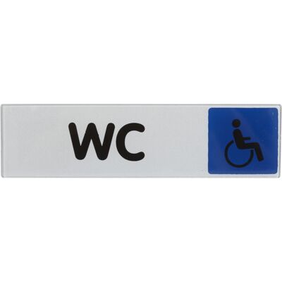 Plaque signalétique en plexiglas blanc Novap - Signalisation WC pour handicapés - Publicité Plaque signalétique en plexiglas blanc Novap - Signalisation WC pour handicapés - Publicité