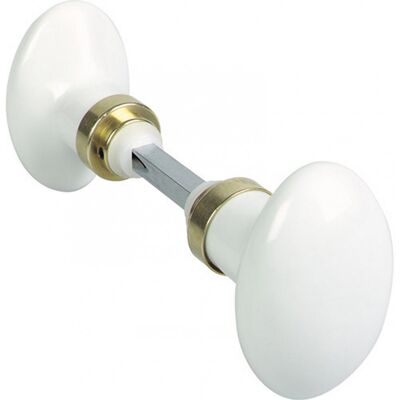 Centrale Brico Lot de 2 boutons de porte Porcelaine porcelaine de limoges laitonné - Publicité Centrale Brico Lot de 2 boutons de porte Porcelaine porcelaine de limoges laitonné - Publicité