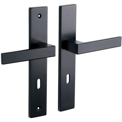 2 poignees de porte Nathan/loft trou de cle ALPERTEC, acier entraxe 195 mm - Publicité 2 poignees de porte Nathan/loft trou de cle ALPERTEC, acier entraxe 195 mm - Publicité
