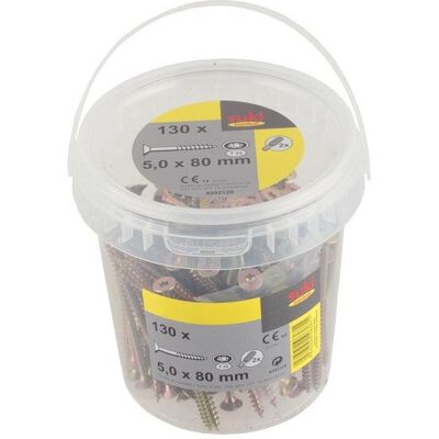 SUKI Seau 130 vis TF TX 5x80 mm + embout T25 - Publicité SUKI Seau 130 vis TF TX 5x80 mm + embout T25 - Publicité