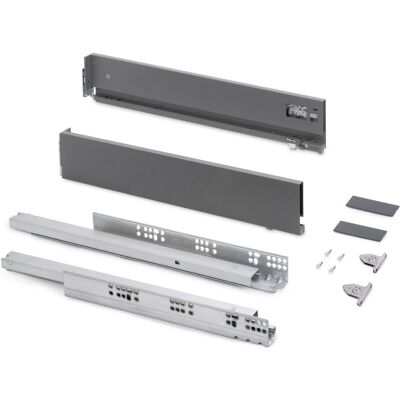 EMUCA Tiroir extérieur Vertex avec réglages 3D hauteur 93mm - 40kg - profondeur 350mm - Acier - Gris anthracite - Publicité EMUCA Tiroir extérieur Vertex avec réglages 3D hauteur 93mm - 40kg - profondeur 350mm - Acier - Gris anthracite - Publicité