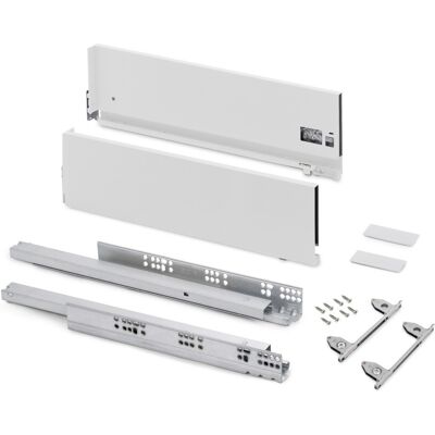 EMUCA Tiroir extérieur Vertex avec réglages 3D hauteur 178mm - 40kg - profondeur 450mm - Acier - Peint en blanc - Publicité EMUCA Tiroir extérieur Vertex avec réglages 3D hauteur 178mm - 40kg - profondeur 450mm - Acier - Peint en blanc - Publicité