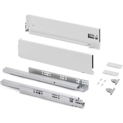 EMUCA Tiroir extérieur Vertex avec réglages 3D hauteur 131mm - 40kg - profondeur 270mm - Acier - Peint en blanc - Publicité EMUCA Tiroir extérieur Vertex avec réglages 3D hauteur 131mm - 40kg - profondeur 270mm - Acier - Peint en blanc - Publicité